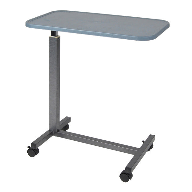 Drive Medical Overbed Table with Plastic Top, Silver Vein