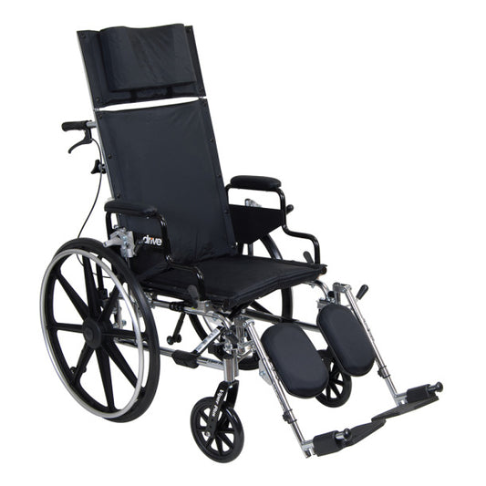 Drive Medical Viper Plus GT Full Reclining Wheelchair, Detachable Desk Arms, 16" Seat