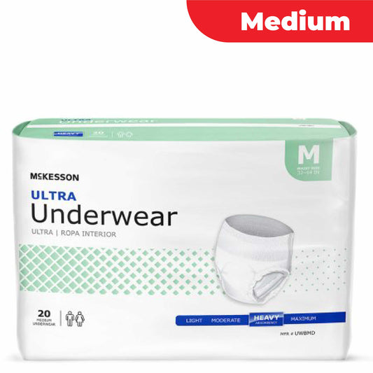 McKesson Ultra Underwear, Incontinence, Heavy Absorbency, Medium, 80 Count